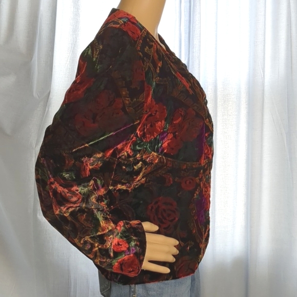 Velvet Jewel Toned Floral Jacket - Picture 6 of 12